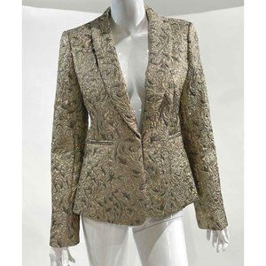 NWT! Banana Republic Monogram Gold Jacket - Size 8
